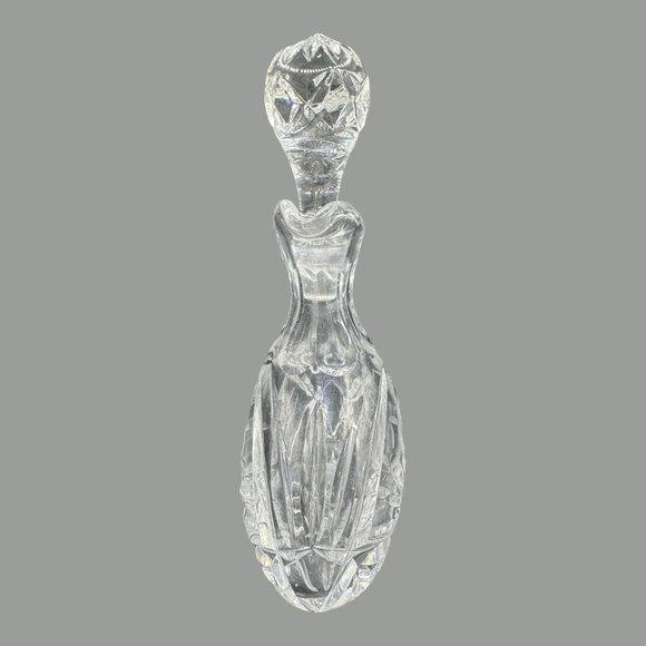Antique Crystal Oil & Vinegar Bottle With Rose Pattern Engravings - Picture 9 of 13